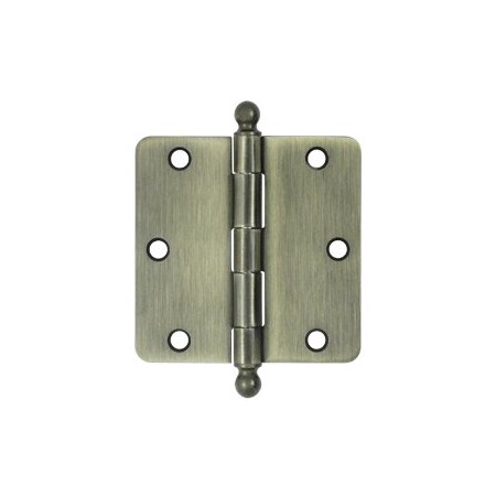 Deltana S35R4 Ball Tip 1/4 Radius Hinges Antique Brass, 10PK S35R45-BT-XCP10